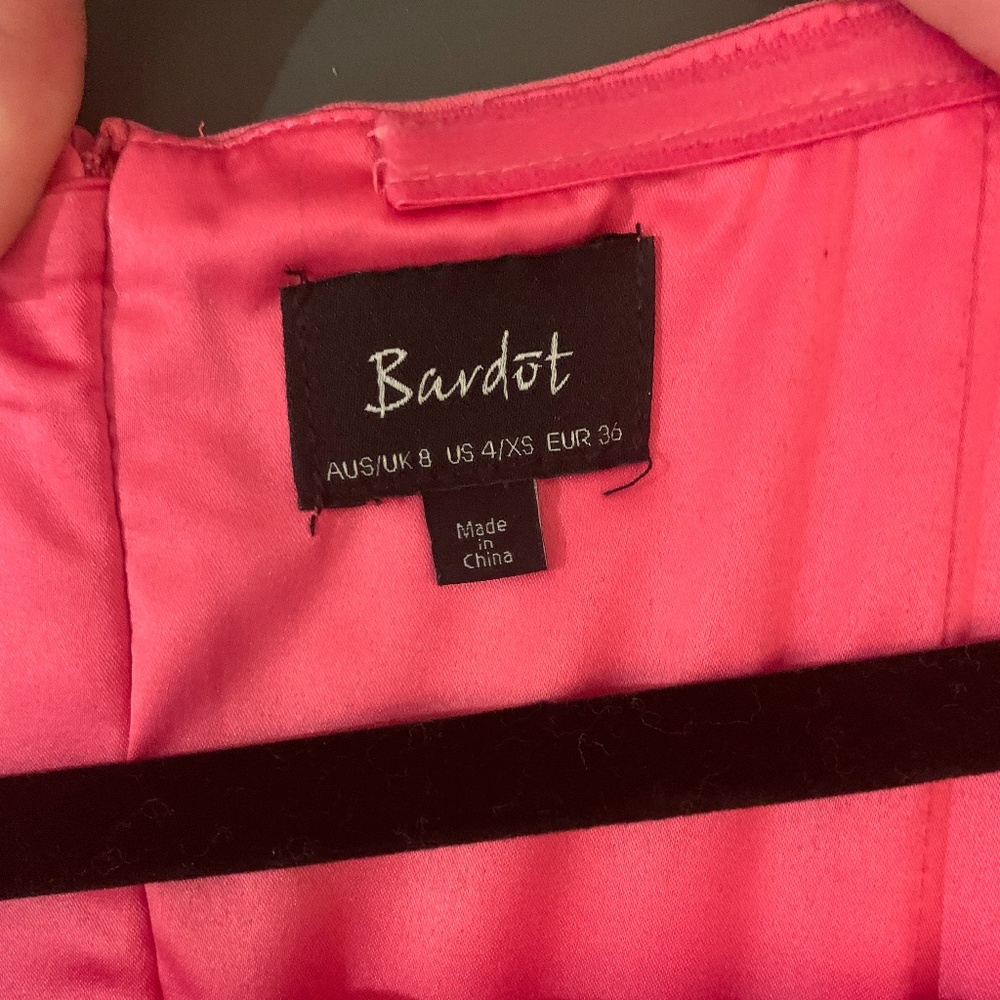 Bardot Pink Off The Shoulder Long Sleeve Dress - Picture 5 of 6